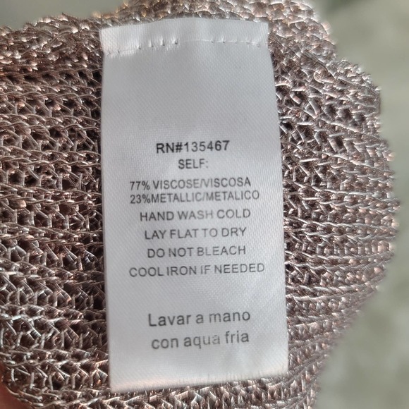 Codigo Mesh Distressed Metallic VNeck Sleeveless Open Front Dress - Picture 7 of 16